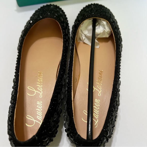 NEW! Womens‎ Lauren Lorraine Becky Black Jeweled Slip on Ballet Flats Size 5.5 main image 2